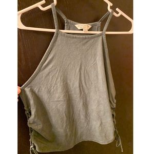 American Eagle suede side-tie summer tee